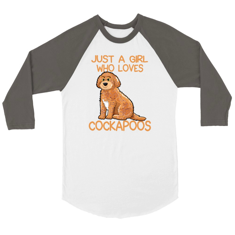 Just A Girl Who Loves Cockapoos Unisex ¾ sleeve Raglan T-shirt