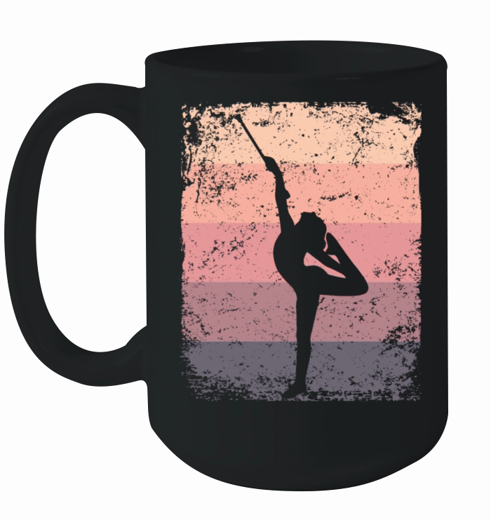 Gymnast Baton Retro Rhythmic Gymnastics Ceramic Mug
