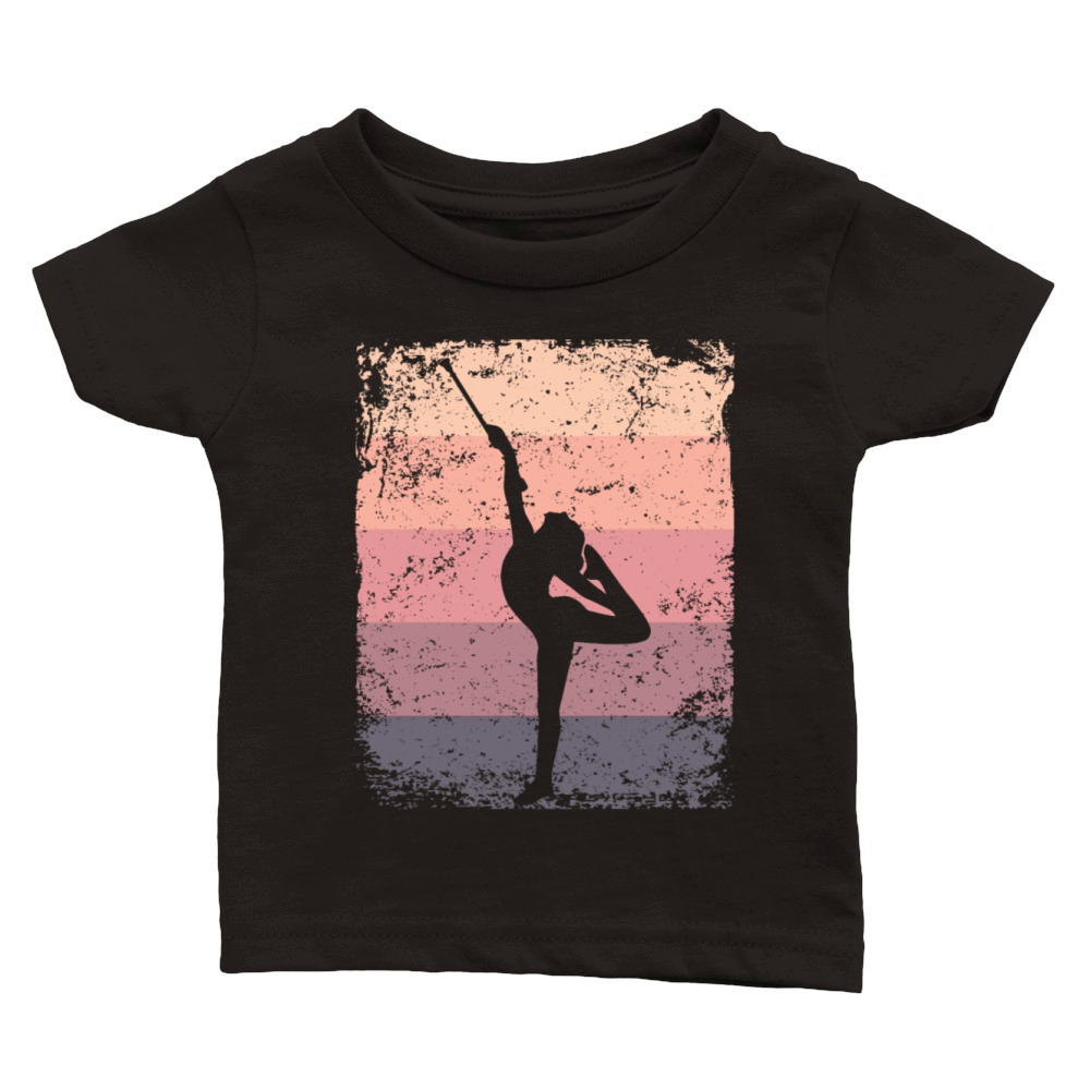 Gymnast Baton Retro Rhythmic Gymnastics Classic Baby Crewneck T-shirt