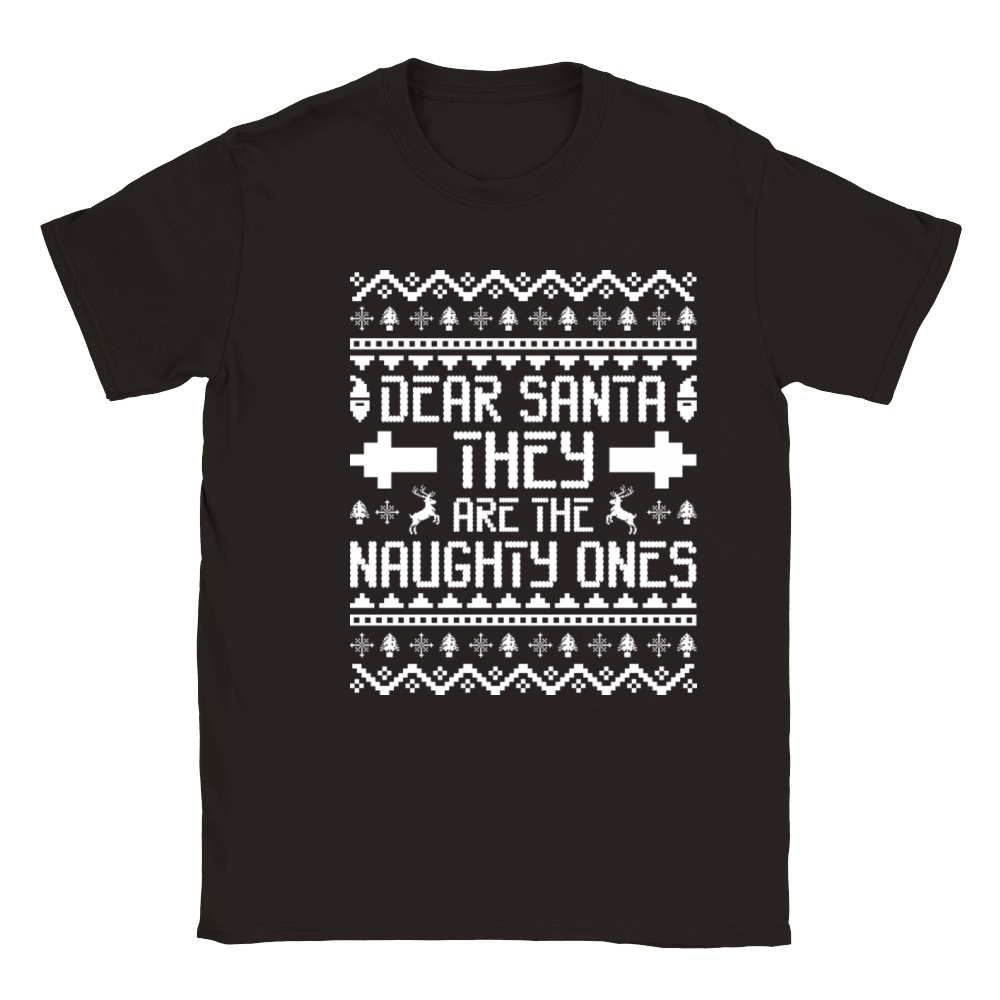 Dear Santa They Are The Naughty Ones Funny Ugly Classic Kids Crewneck T-shirt