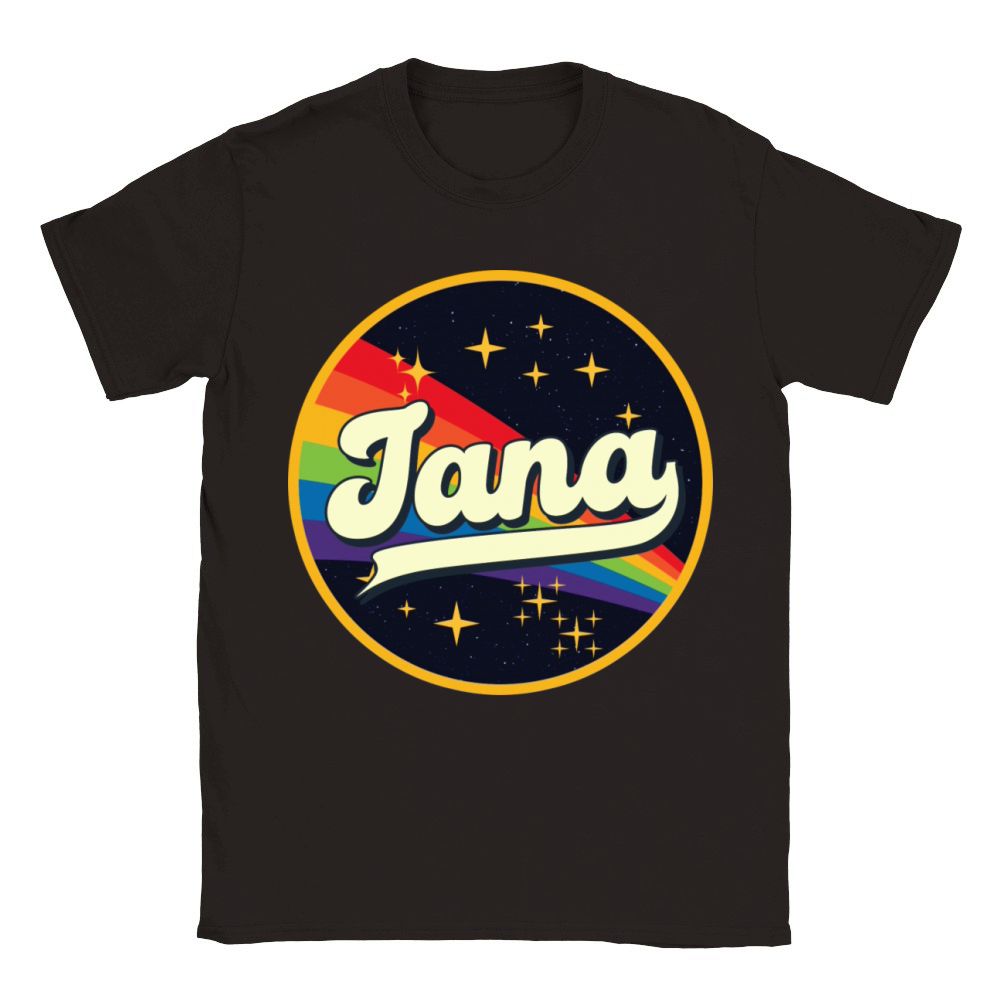 Jana Rainbow In Space Vintage Style Classic Kids Crewneck T-shirt