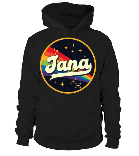 Jana Rainbow In Space Vintage Style Hoodie Unisex