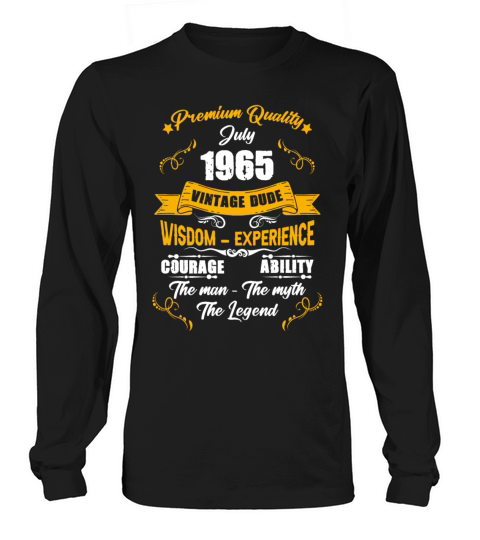 July 1965 Vintage Birthday Present Long sleeved Unisex