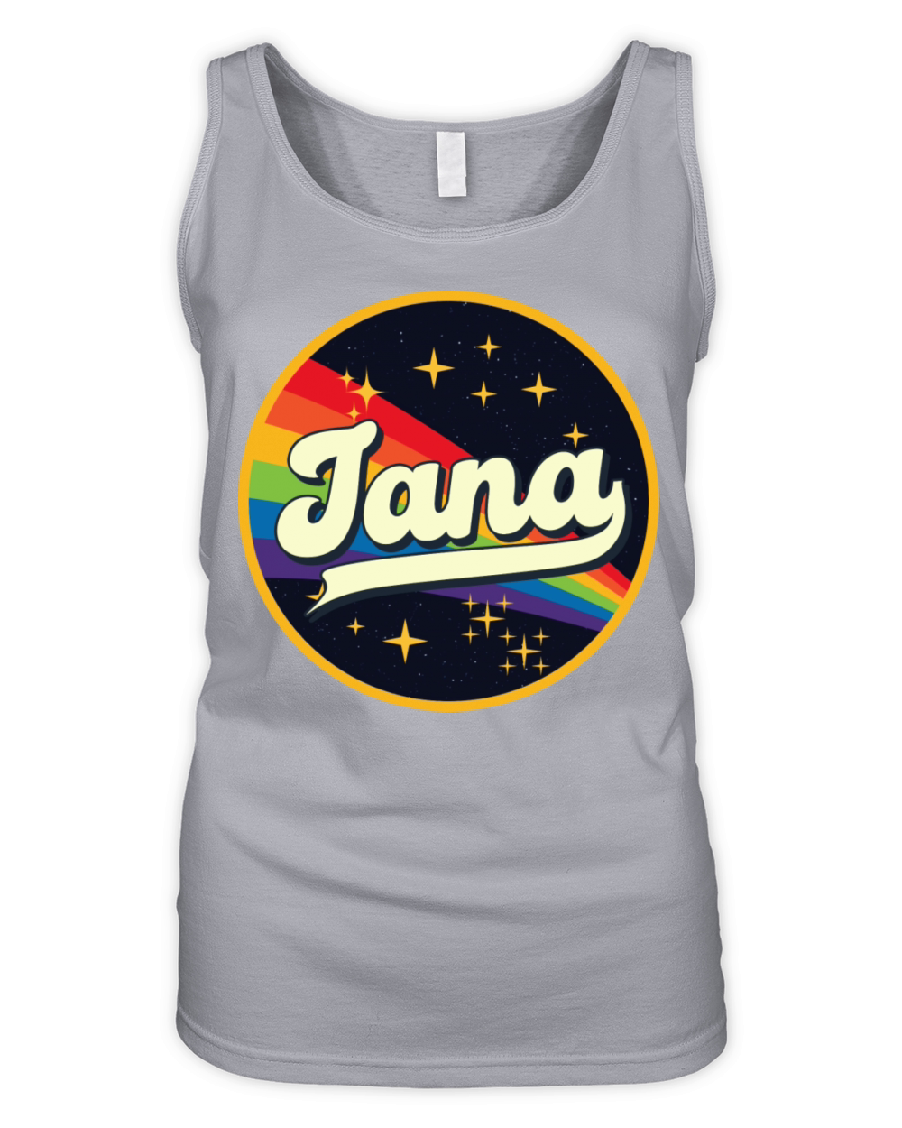 Jana Rainbow In Space Vintage Style Organic Women's Tank Top