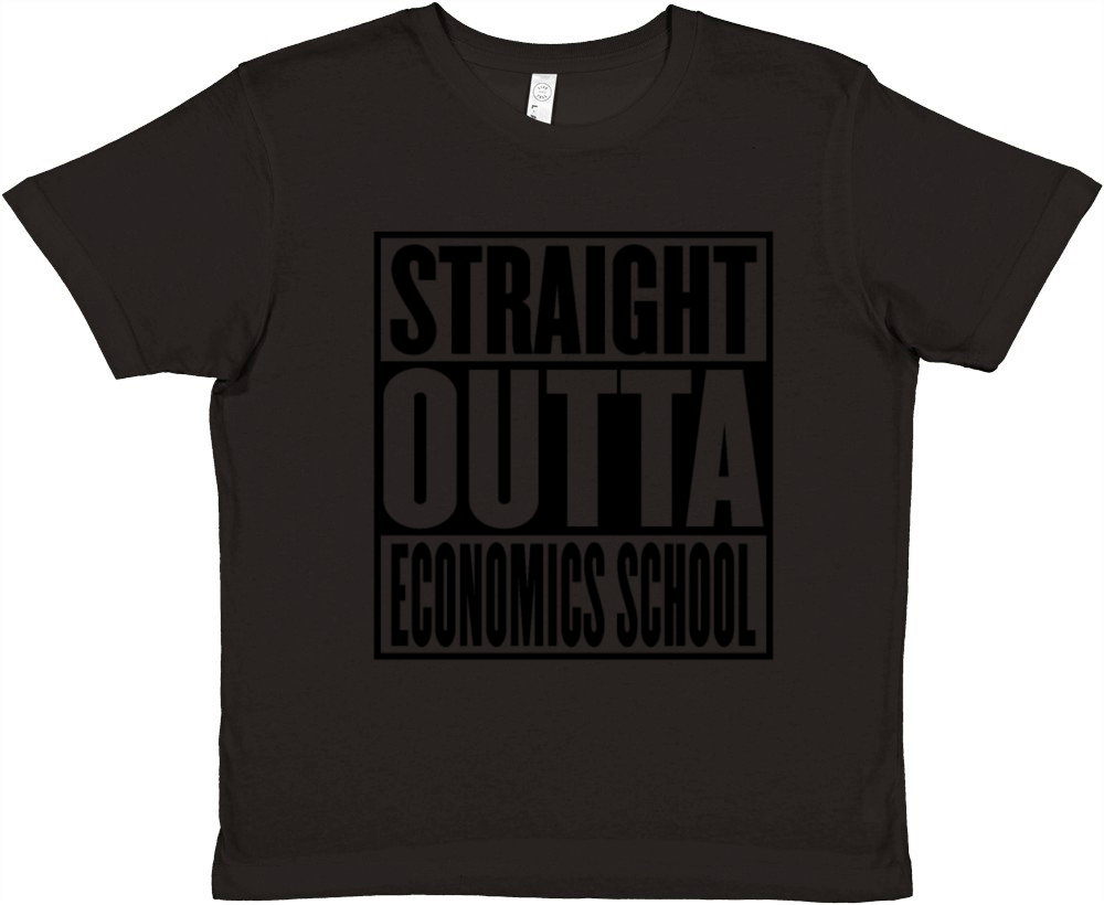 Straight Outta Economics School Graduation Premium Kids Crewneck T-shirt