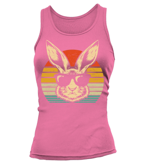 Easter Funny Vintage Bunny Sunglasses Tank top Woman