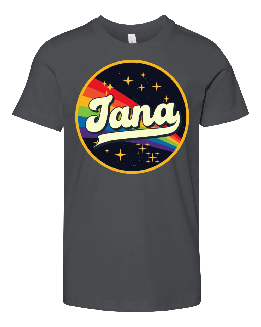 Jana Rainbow In Space Vintage Style Youth Unisex Jersey Tee