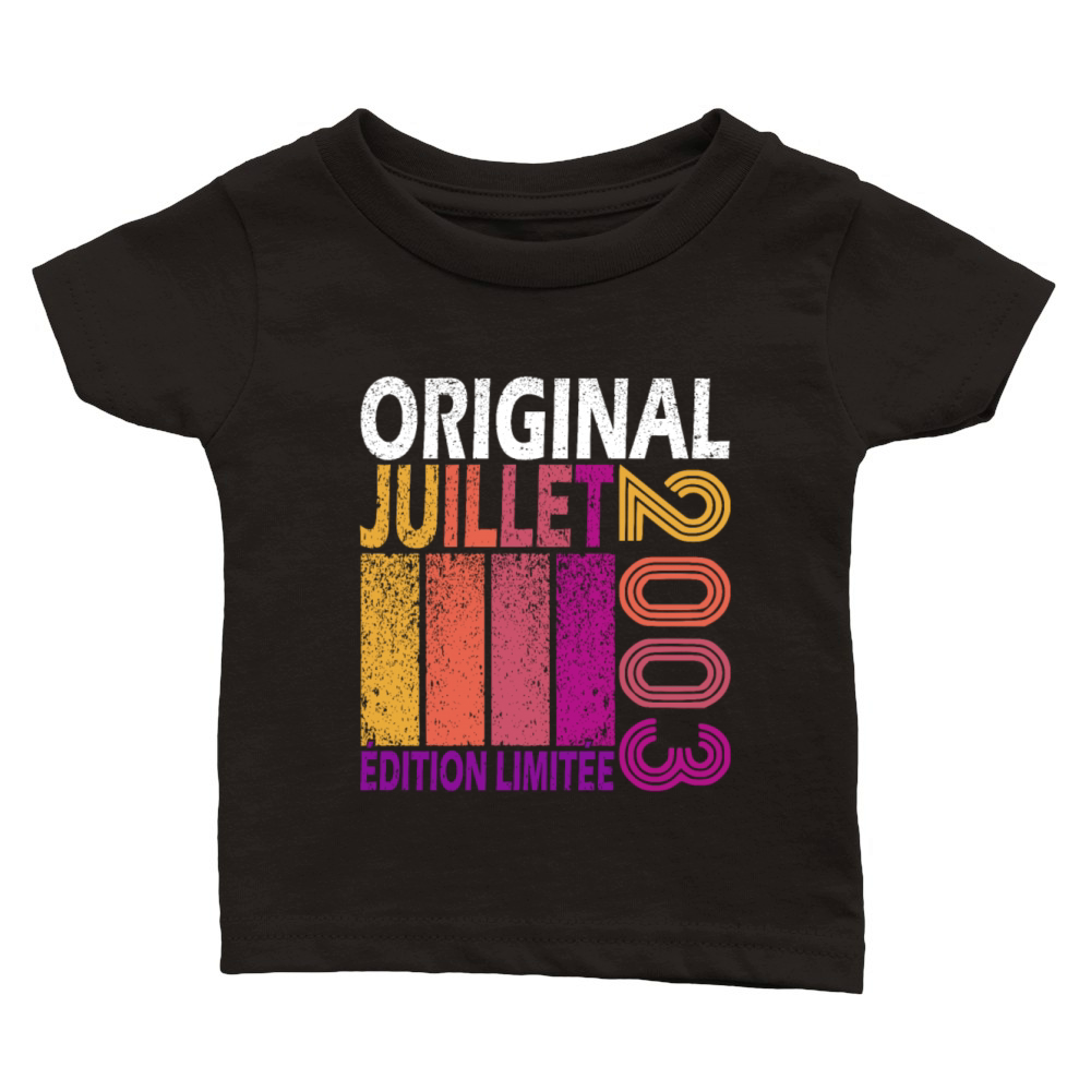 20th birthday man original July vintage 2003 Classic Baby Crewneck T-shirt