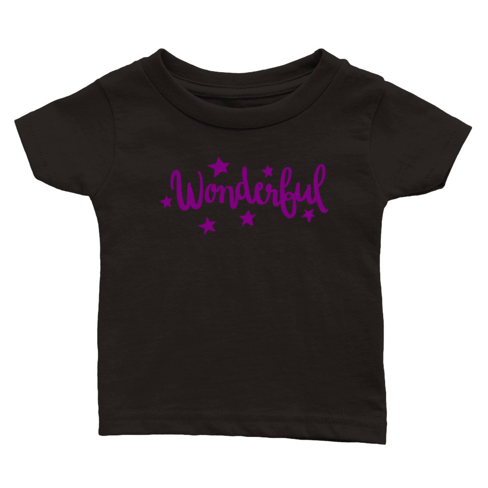 Wonderful Slogan with Stars Classic Baby Crewneck T-shirt