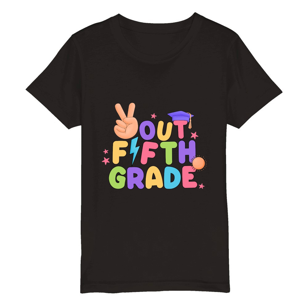 Out Fifth Grade Organic Kids Crewneck T-shirt