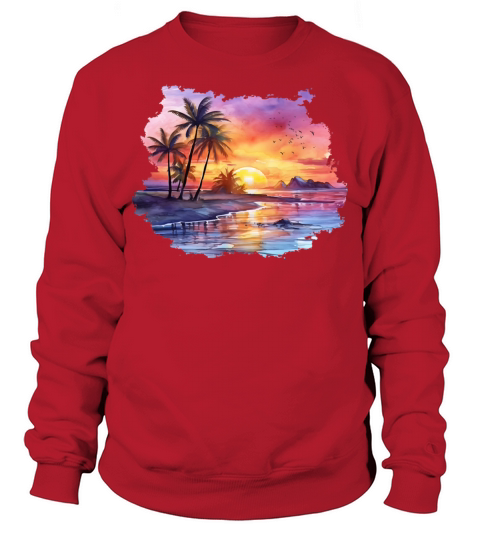 Beach Sunset Watercolor Sweatshirt Unisex