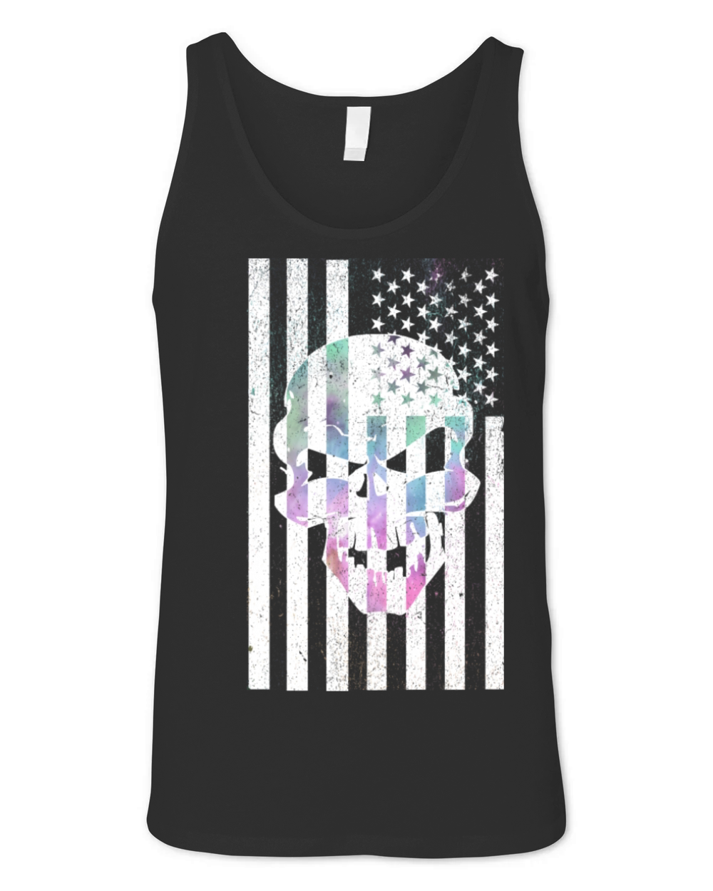 Cosmic Skull Usa Flag Unisex Jersey Tank