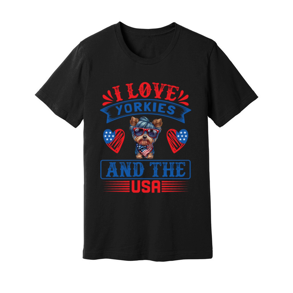 I love Yorkies and the USA 01 Unisex Jersey Tee