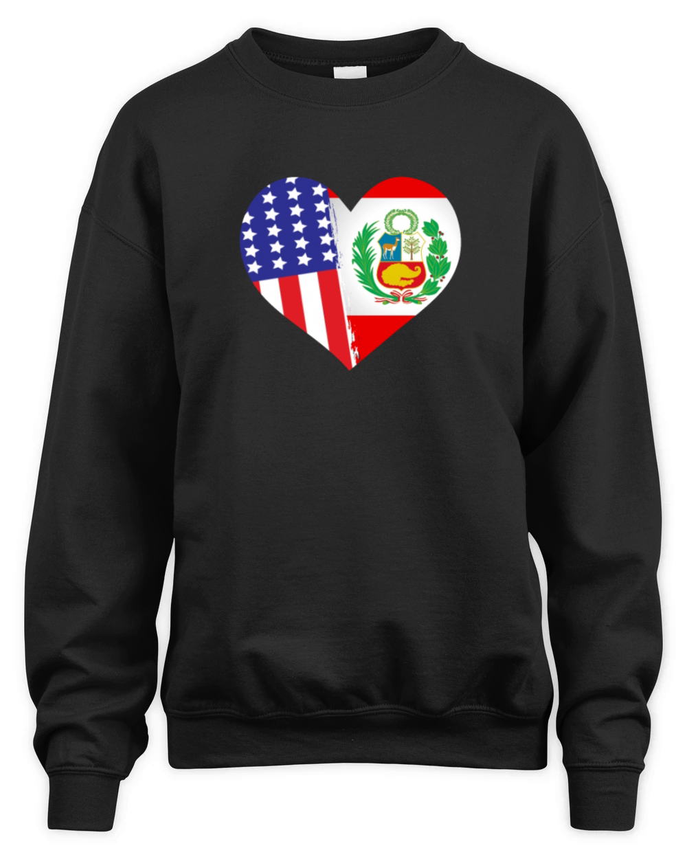 Peruvian American Flag Heart Roots Unisex Premium Crewneck Sweatshirt