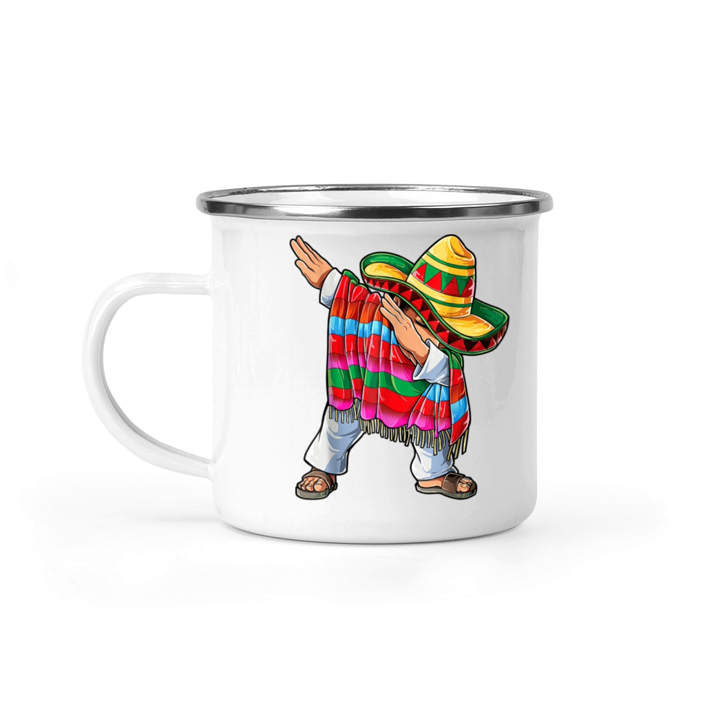 Dabbing Boys Men Mexican Dab Sombrero Poncho Cinco Camping Mug