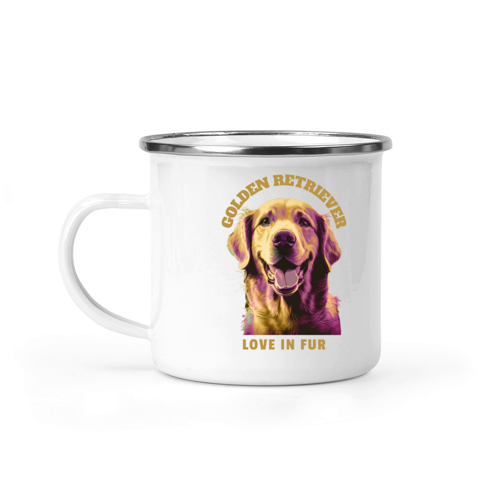 Golden retriever dog portrait with funny quote Camping Mug