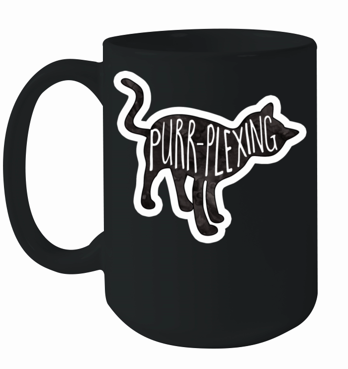 Purrplexing Funny Cat Design Ceramic Mug