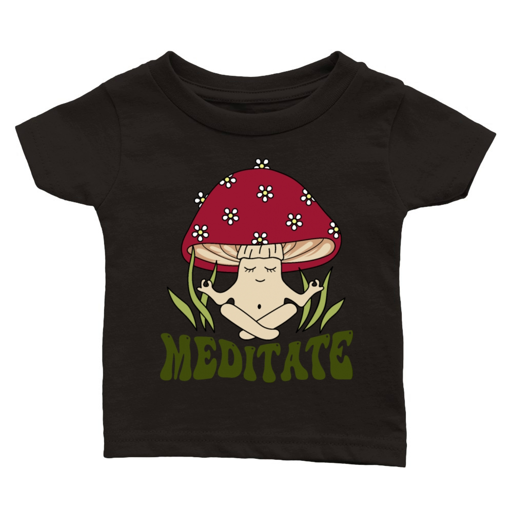 Mushroom meditate Classic Baby Crewneck T-shirt