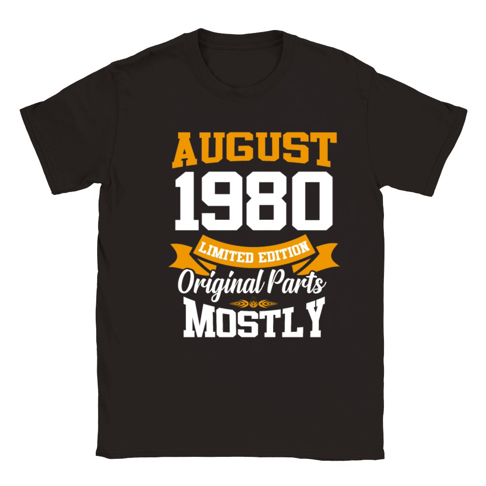 August 1980 Vintage Birthday Present Classic Kids Crewneck T-shirt