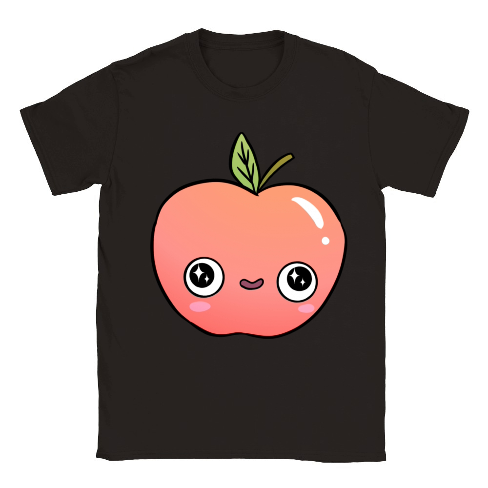 Cute Funny Apple Illustration Classic Kids Crewneck T-shirt