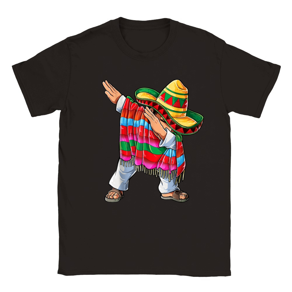 Dabbing Boys Men Mexican Dab Sombrero Poncho Cinco Classic Kids Crewneck T-shirt