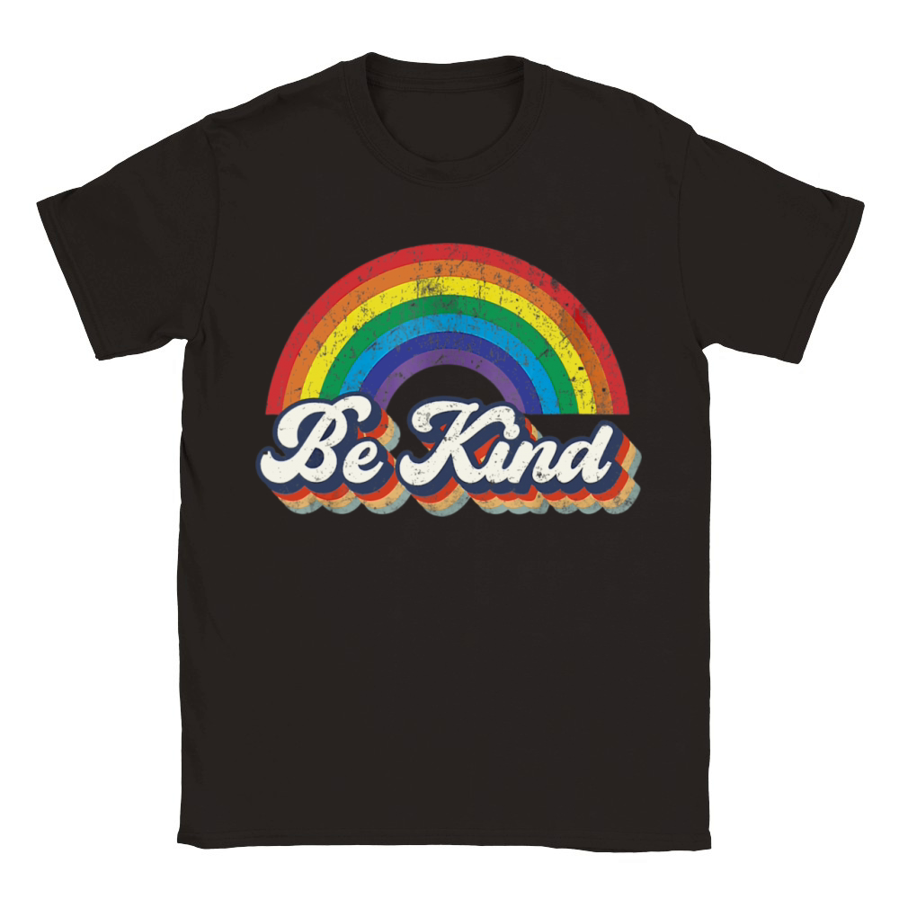 LGBTQ Be Kind Gay Pride LGBT Ally Rainbow Flag Classic Kids Crewneck T-shirt