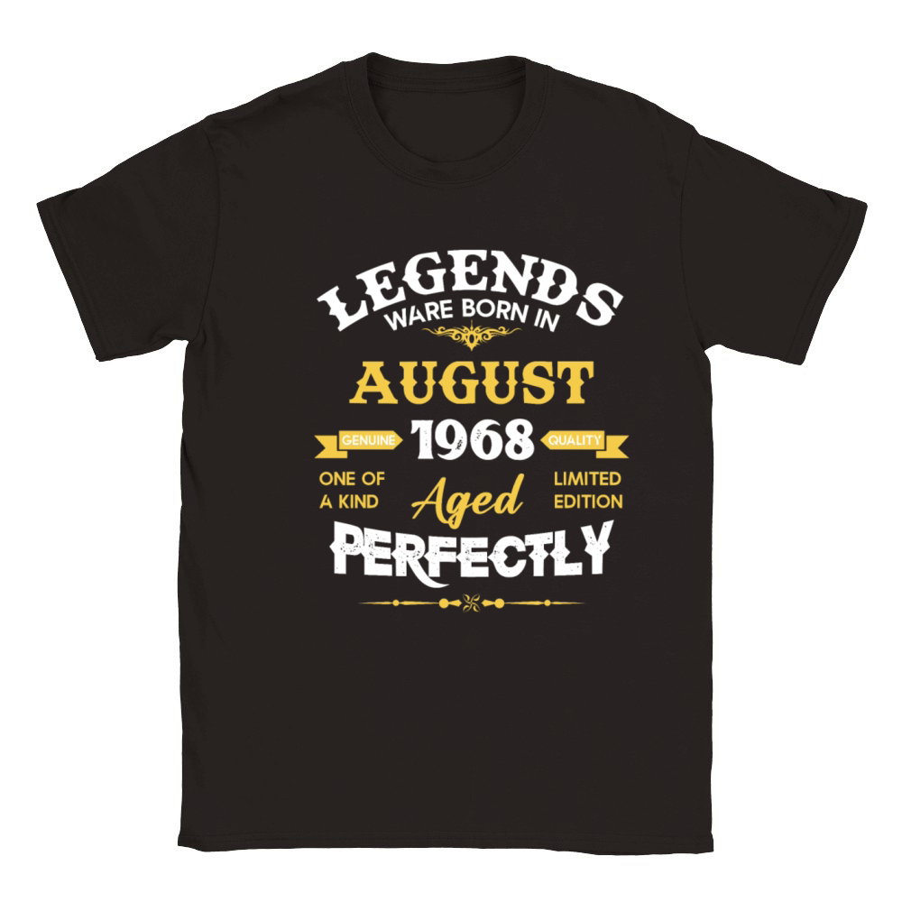 Vintage Aged To Perfection August 1968 Classic Kids Crewneck T-shirt