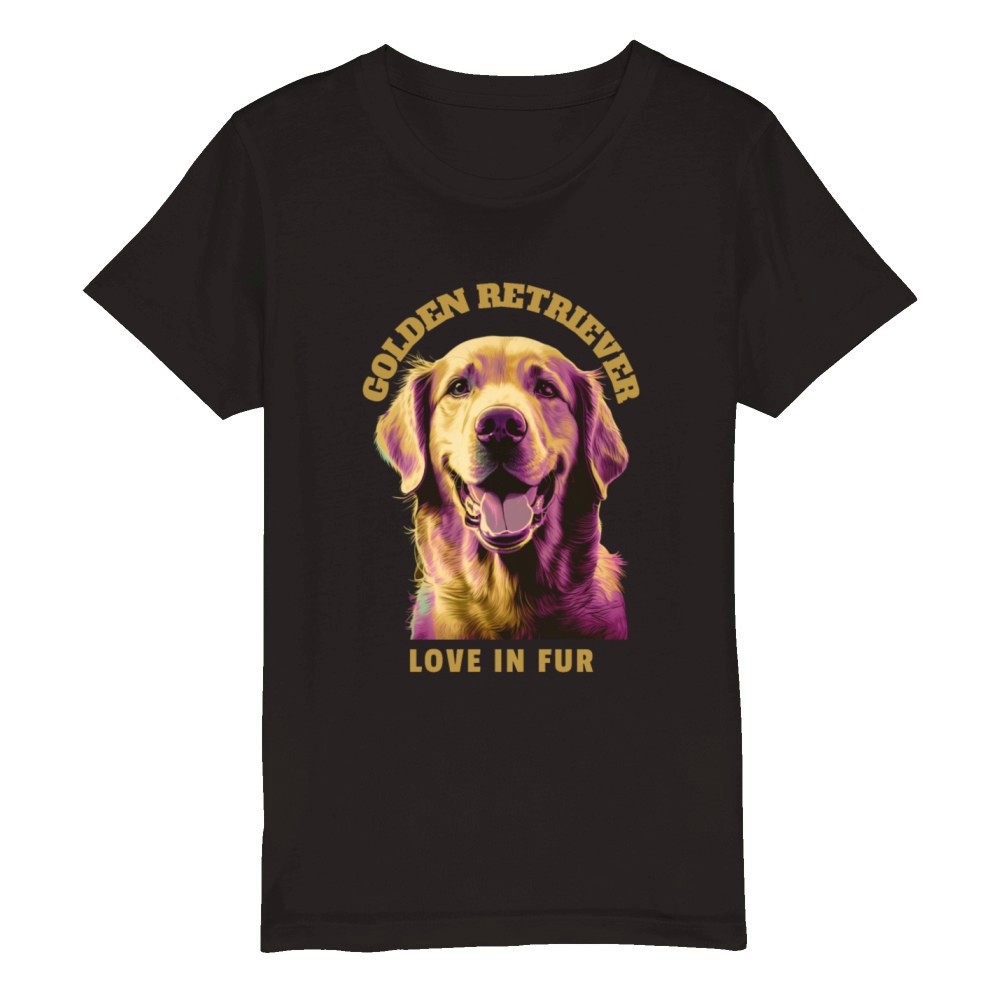 Golden retriever dog portrait with funny quote Organic Kids Crewneck T-shirt