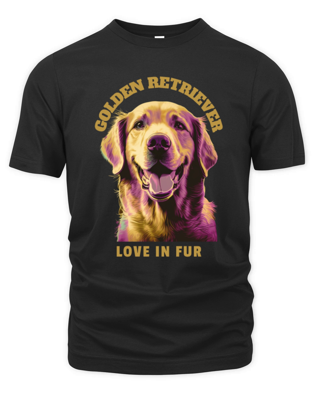 Golden retriever dog portrait with funny quote Organic Unisex T-shirt