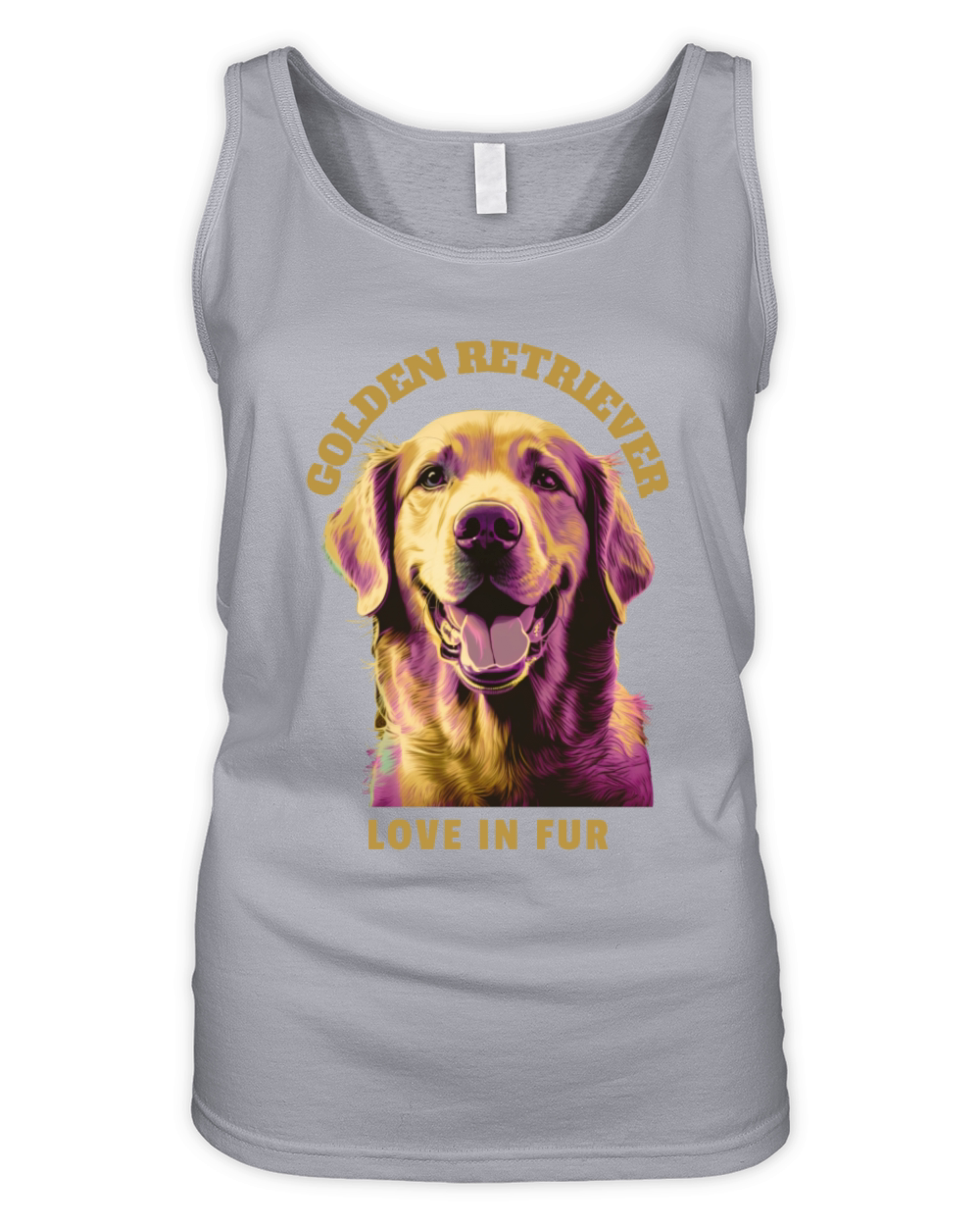 Golden retriever dog portrait with funny quote Organic Women's Tank Top