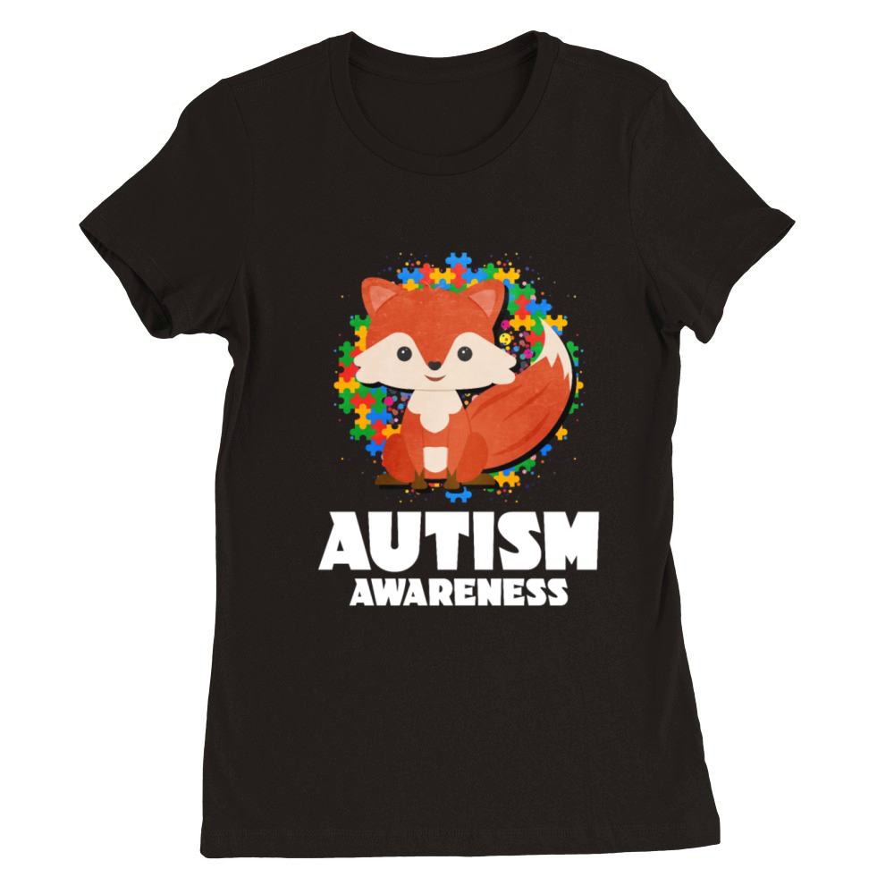 Autism Awareness Fox Premium Womens Crewneck T-shirt