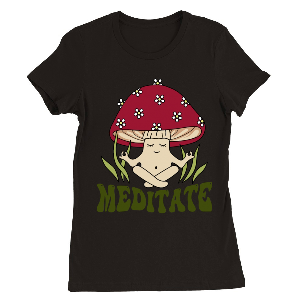 Mushroom meditate Premium Womens Crewneck T-shirt
