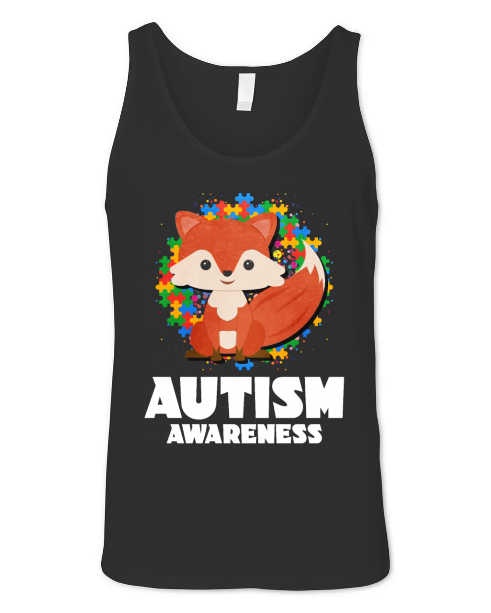 Autism Awareness Fox Unisex Jersey Tank