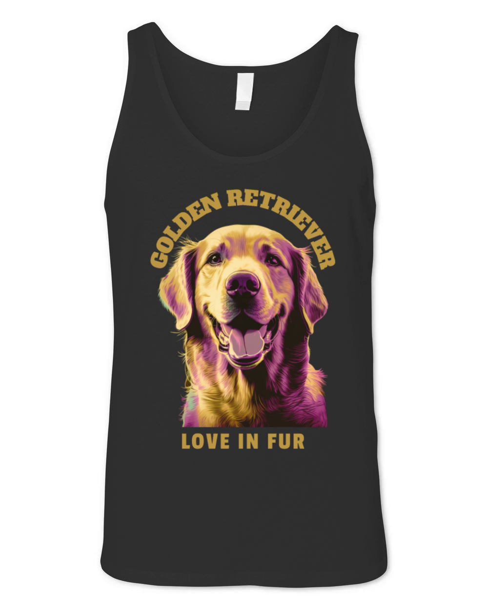 Golden retriever dog portrait with funny quote Unisex Jersey Tank