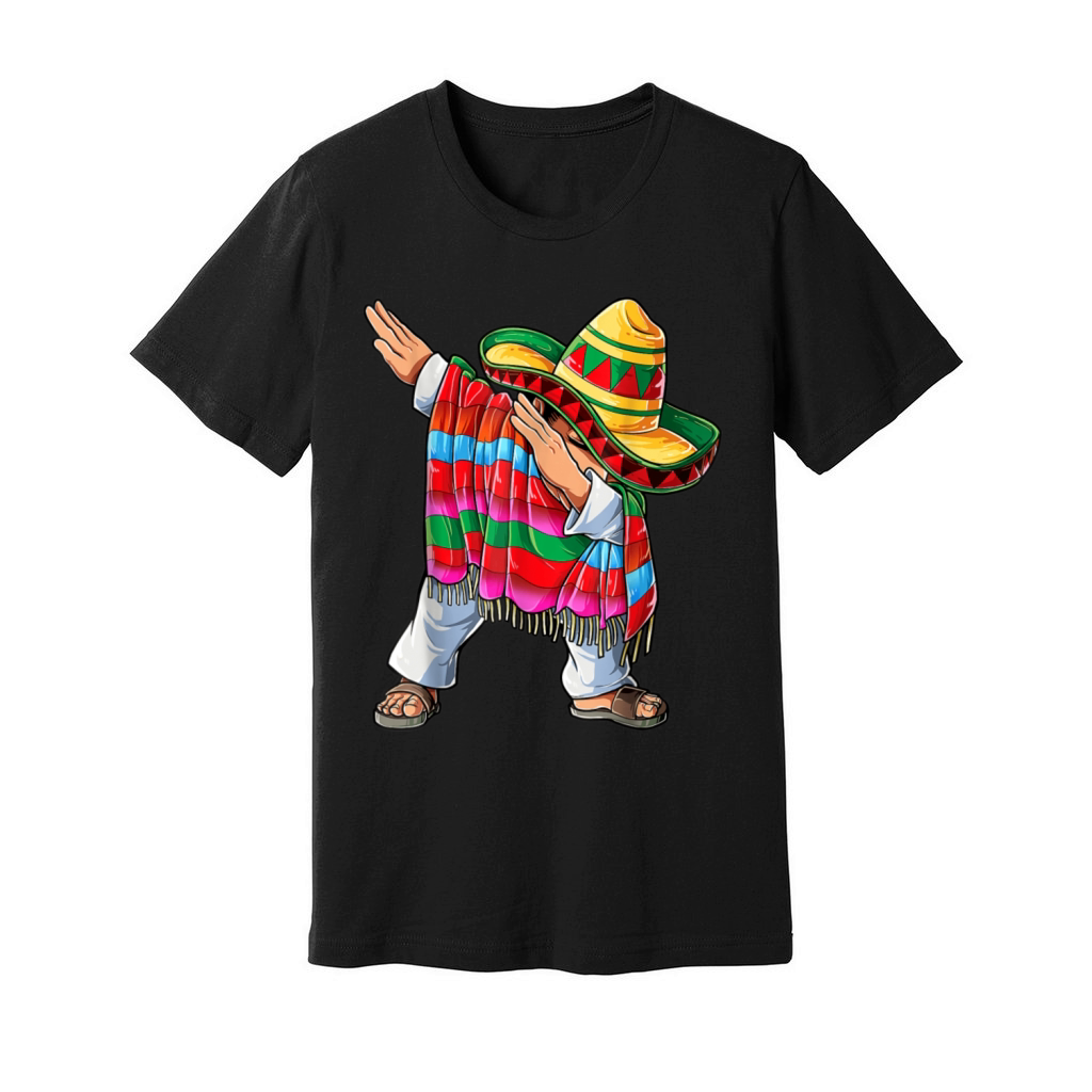 Dabbing Boys Men Mexican Dab Sombrero Poncho Cinco Unisex Jersey Tee