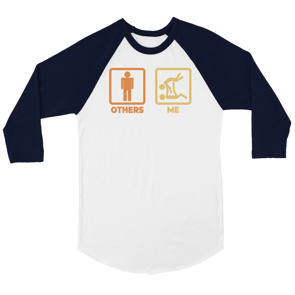 Judo Stick Figure Unisex ¾ sleeve Raglan T-shirt