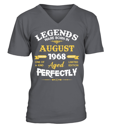Vintage Aged To Perfection August 1968 V-Neck T-shirt