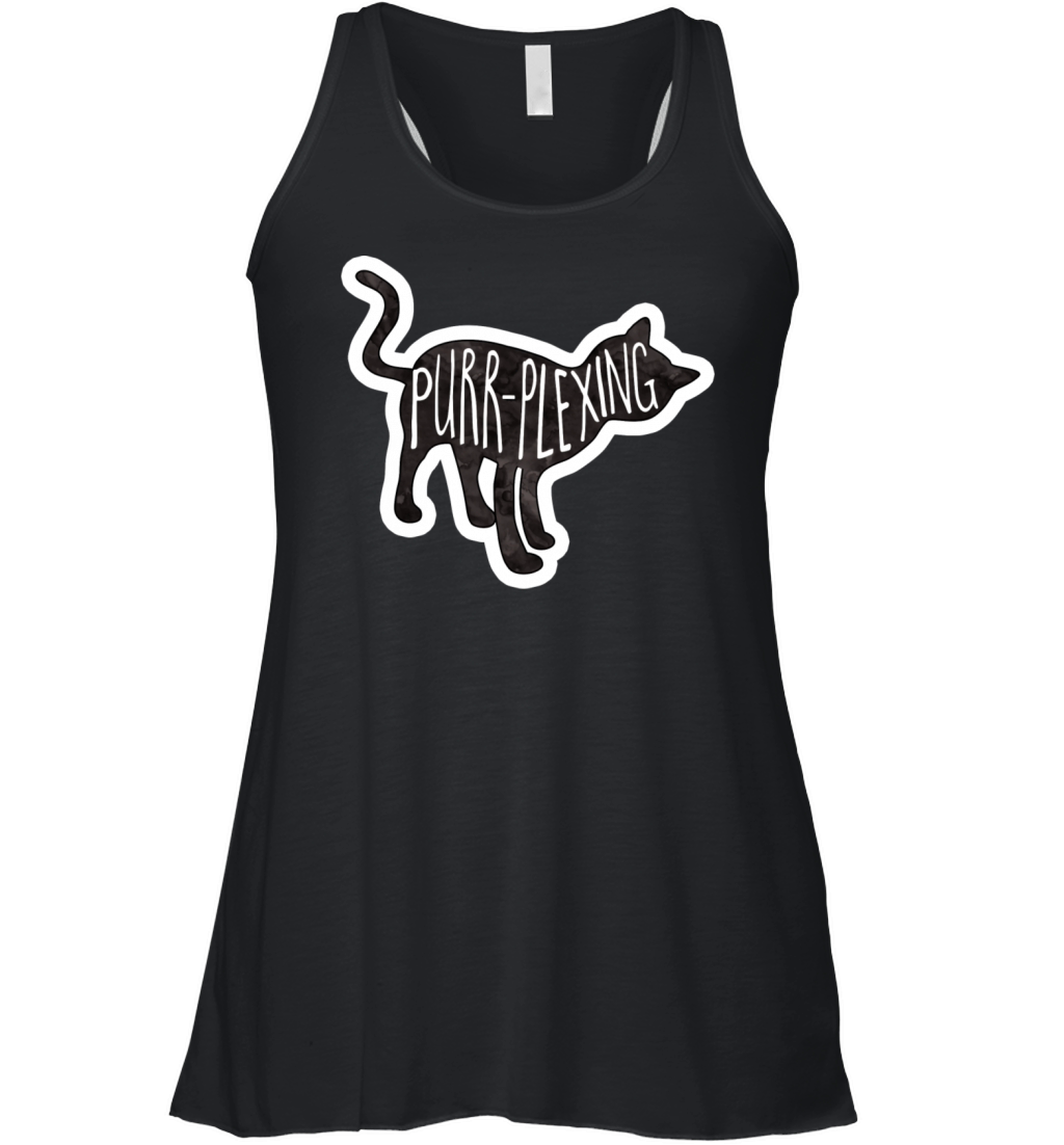 Purrplexing Funny Cat Design Women's Flowy Tank Top