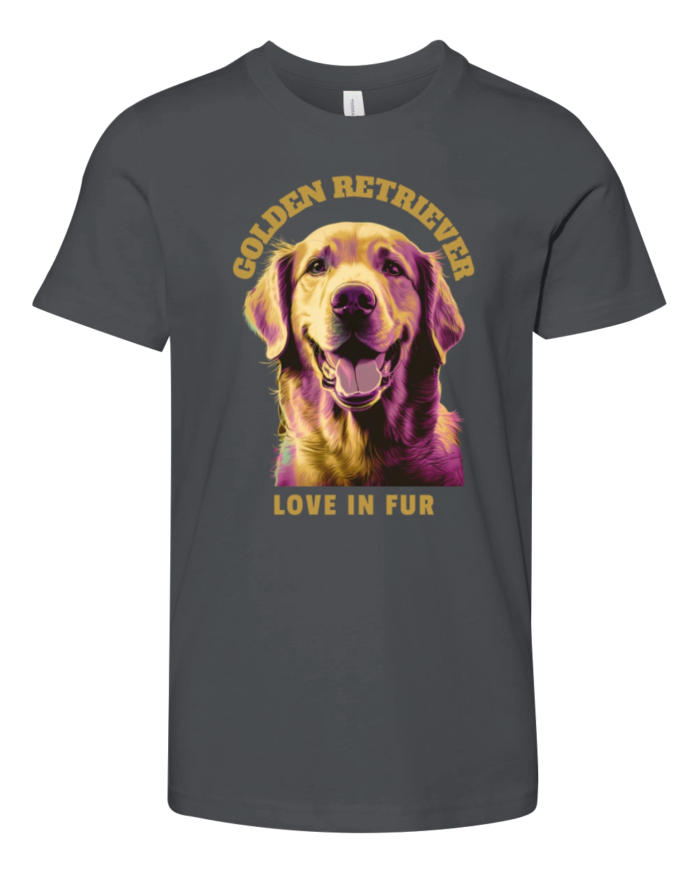Golden retriever dog portrait with funny quote Youth Unisex Jersey Tee