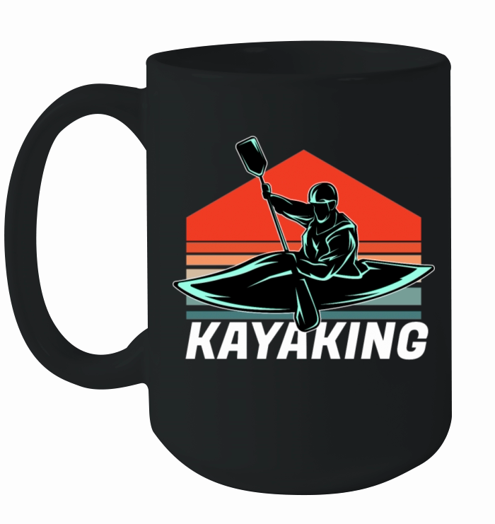 Kayaking design with sunset Ceramic Mug