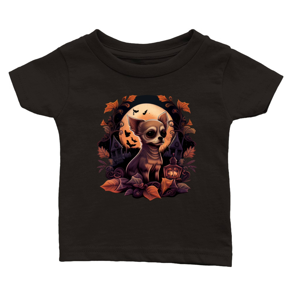 Chihuahua Halloween Costume - Scary Pumpkin Witch Classic Baby Crewneck T-shirt