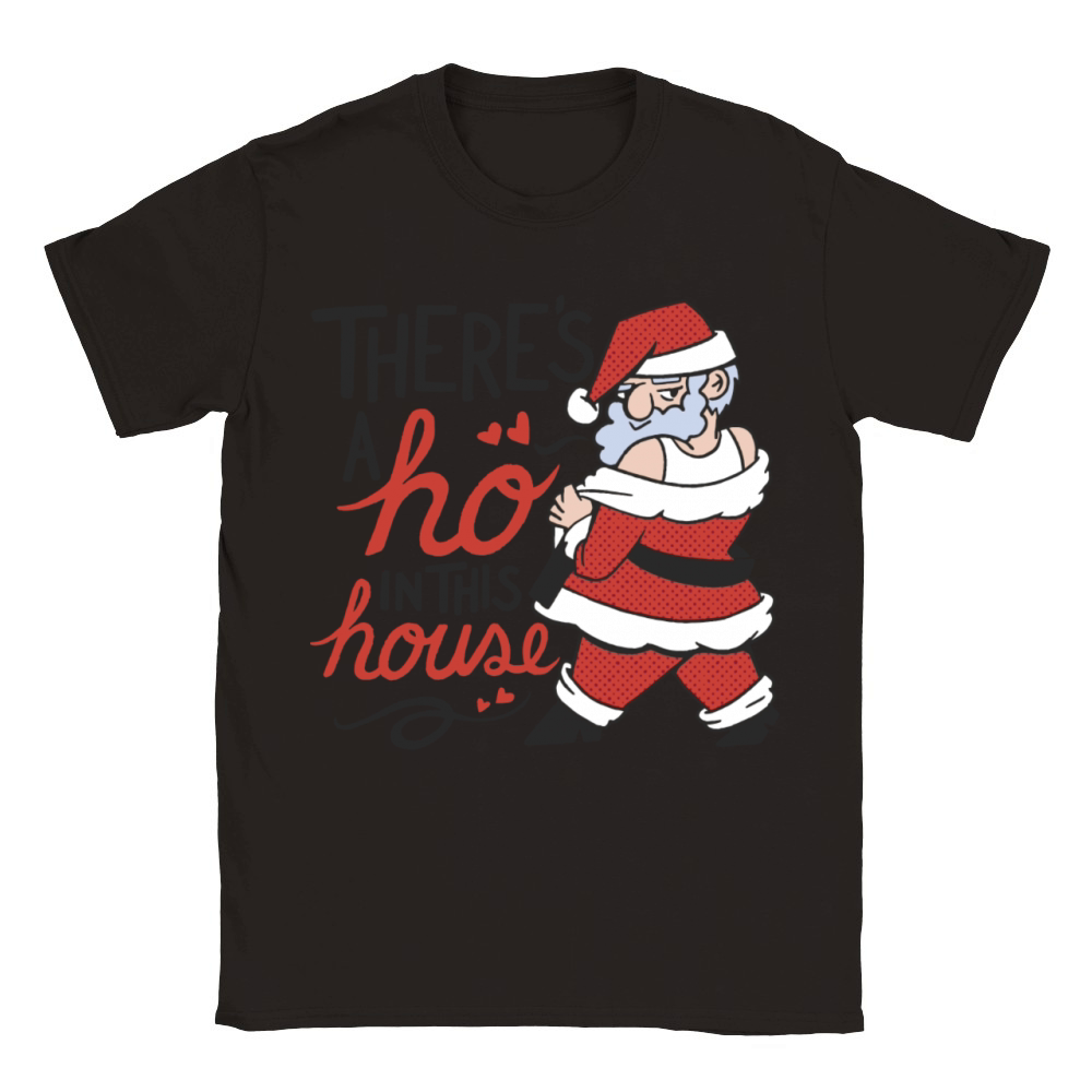 Funny Christmas Ho With Featuring Santa And The Classic Kids Crewneck T-shirt