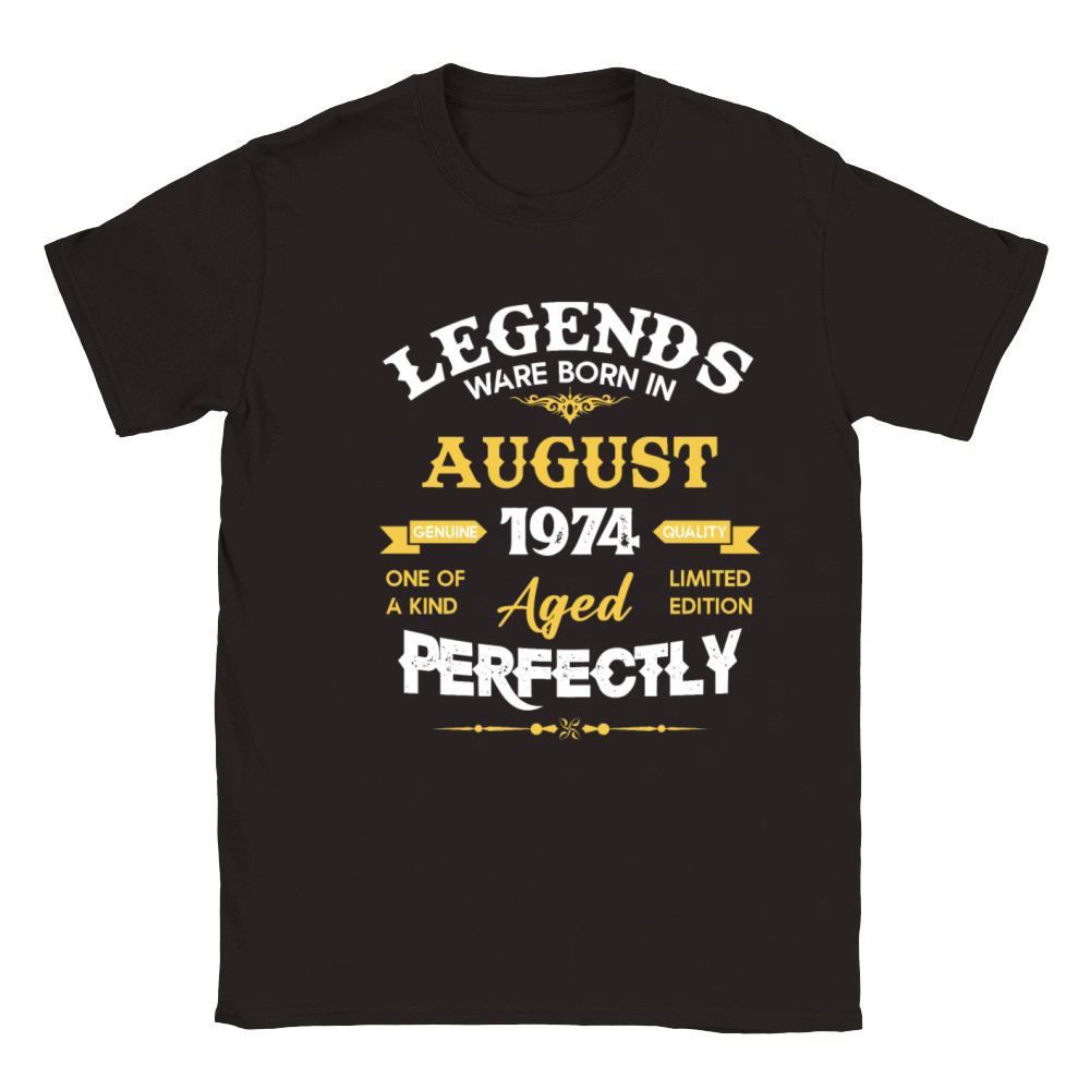 Vintage Aged To Perfection August 1974 Classic Kids Crewneck T-shirt