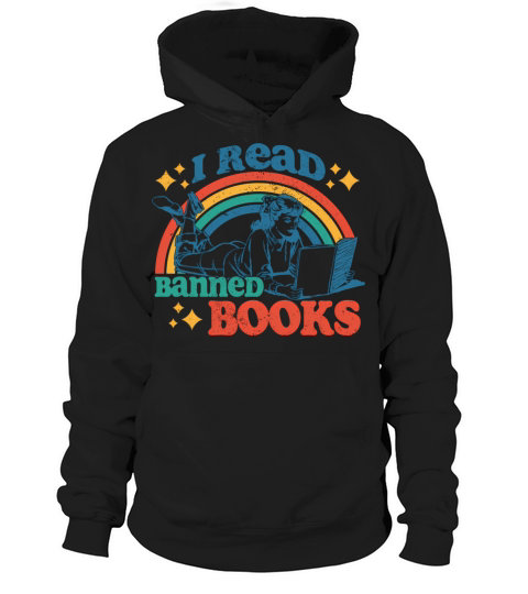 I Read Banned Books Book Retro Hoodie Unisex