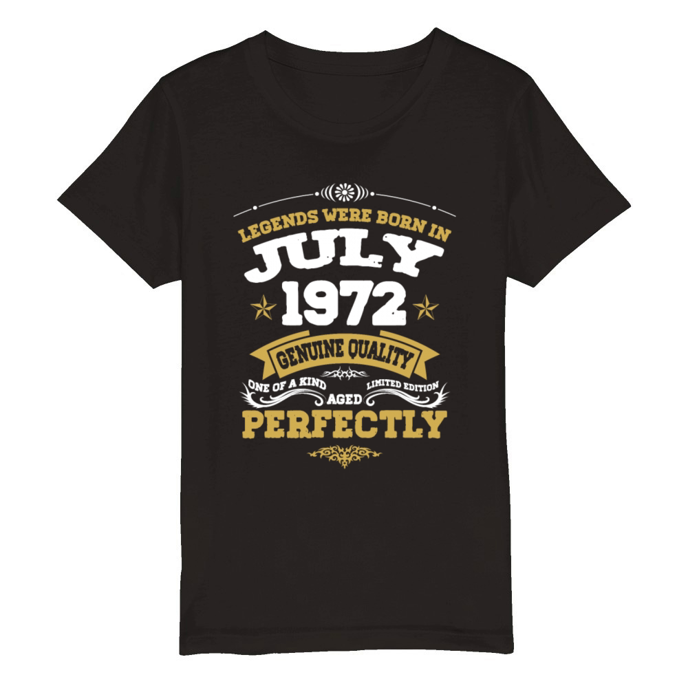 Vintage Aged To Perfection July 1972 Organic Kids Crewneck T-shirt