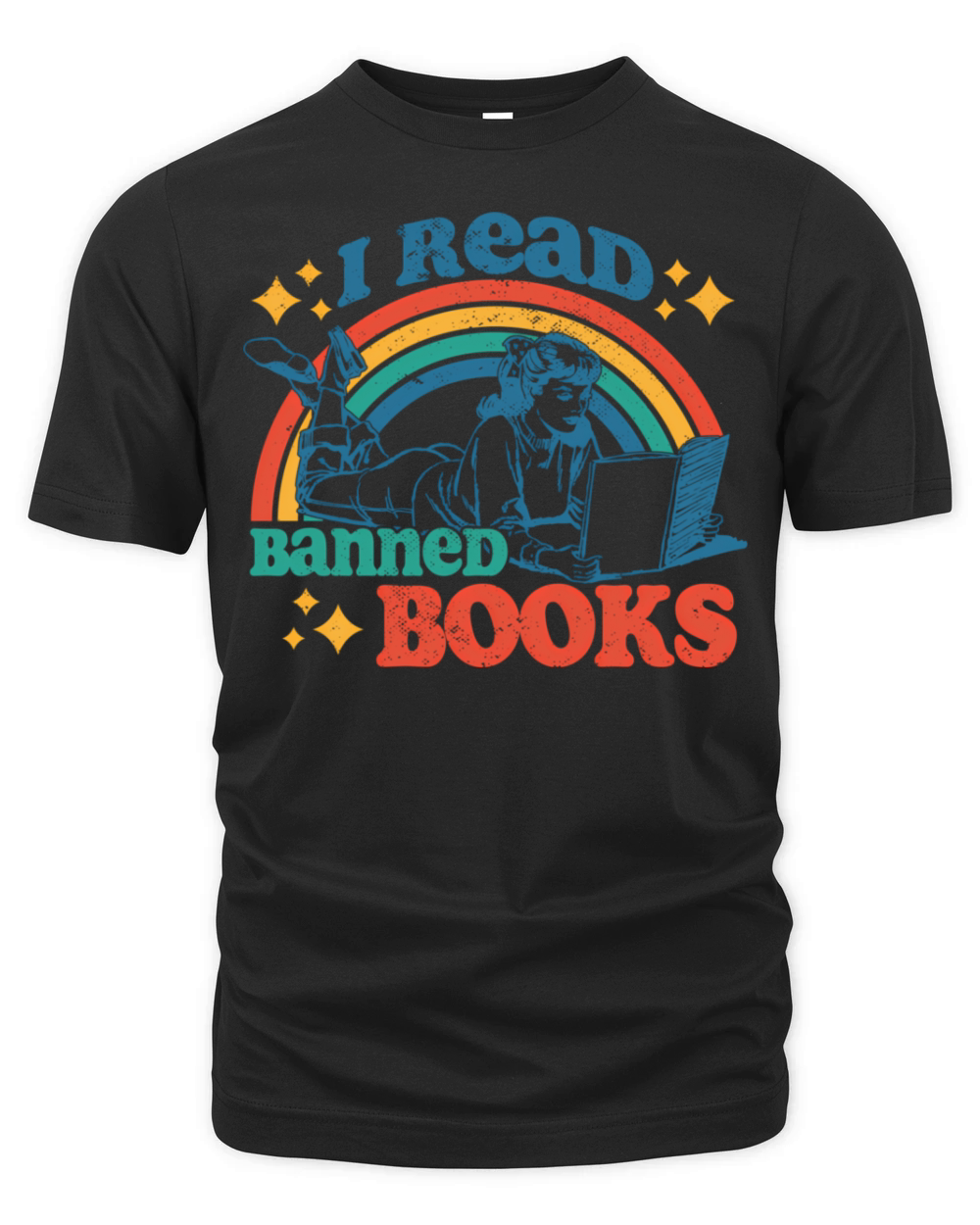I Read Banned Books Book Retro Organic Unisex T-shirt