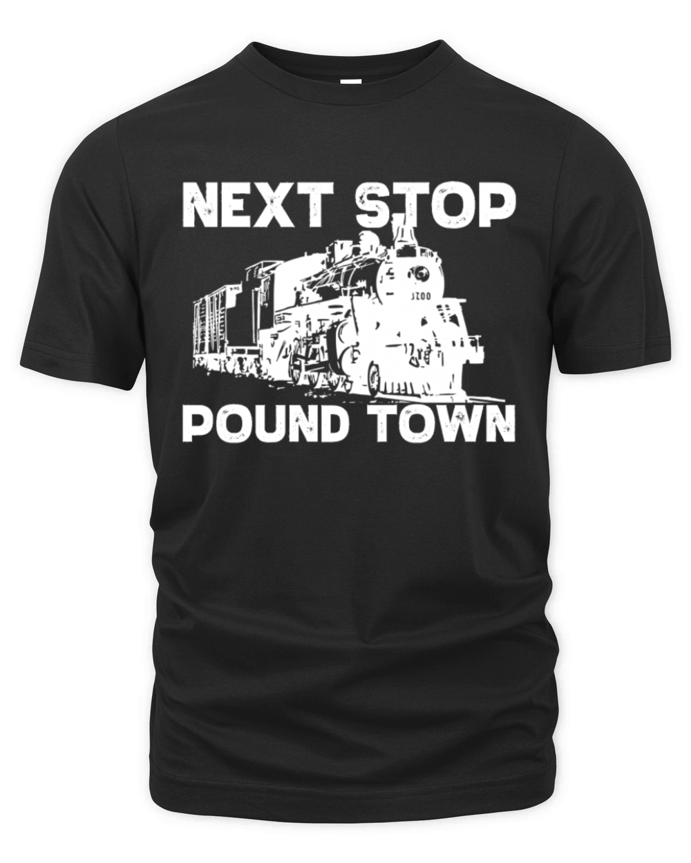 Next Stop Pound Town Train Adult Humor Pound Town Organic Unisex T-shirt