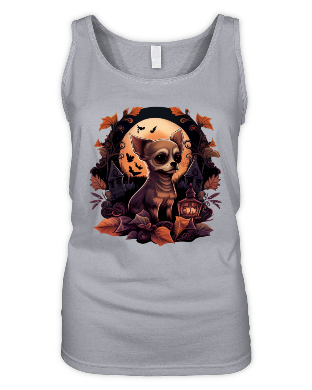 Chihuahua Halloween Costume - Scary Pumpkin Witch Organic Women's Tank Top