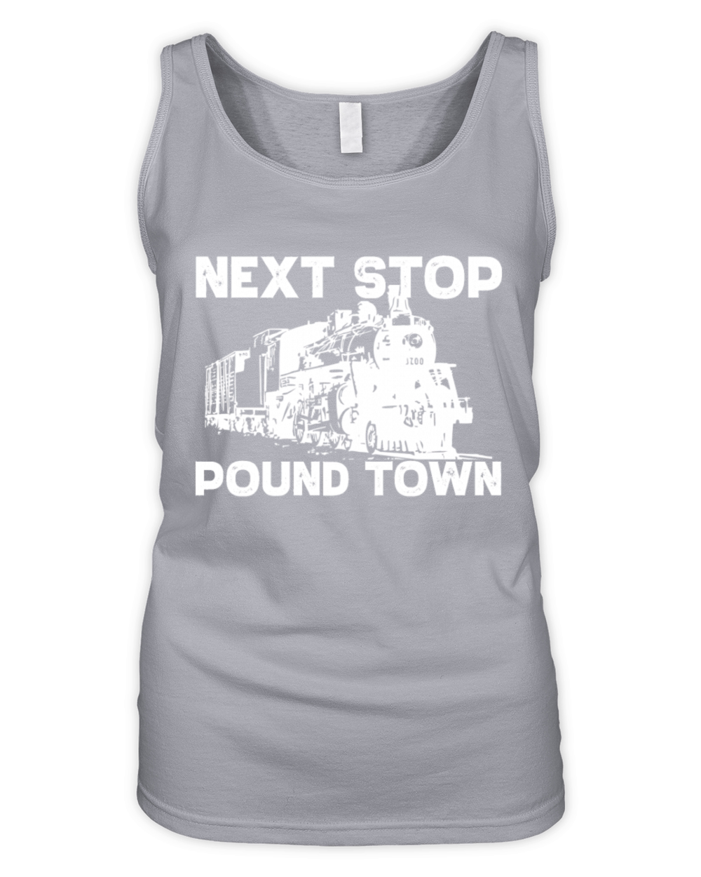 Next Stop Pound Town Train Adult Humor Pound Town Organic Women's Tank Top