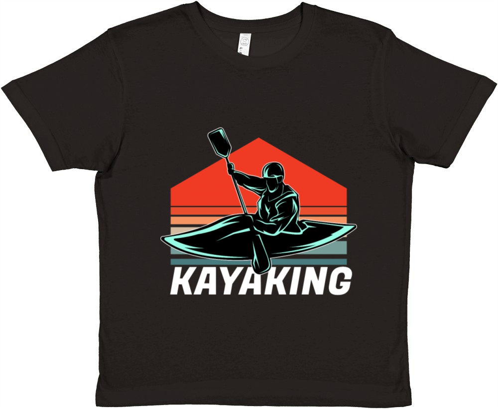 Kayaking design with sunset Premium Kids Crewneck T-shirt